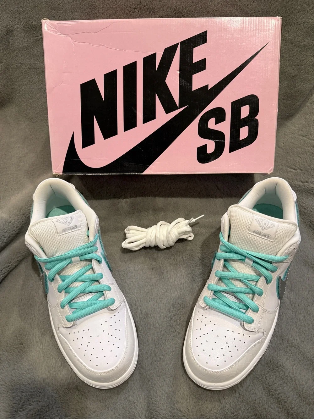 Nike SB Dunk Low Diamond Supply Co White Diamond Size 13M BV1310-100 DS OG ALL